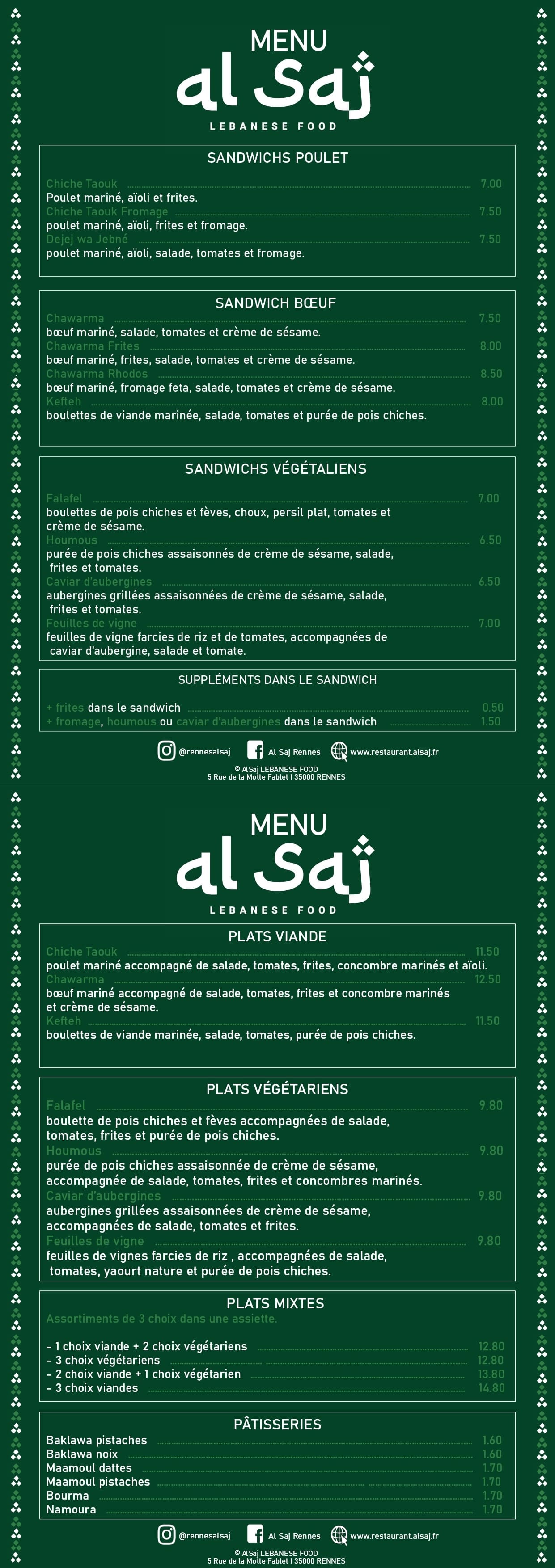 menu